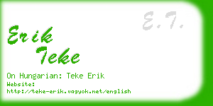 erik teke business card